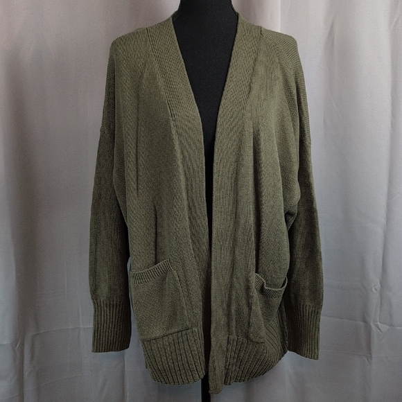 Sonoma Women's Olive Cardigan Sweater - Picture 1 of 7